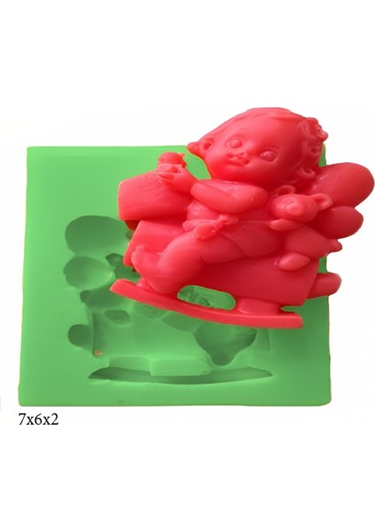 Bebek Modeli Silikon Şeker Hamuru Dekor, Sabun, Saksı ve Mum Kalıbı