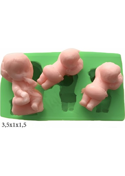 Bebek Modeli Silikon Şeker Hamuru Dekor, Sabun, Saksı ve Mum Kalıbı