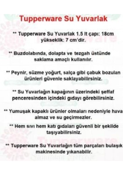Su Yuvarlak Kırmızı Kurabiye Kutusu - 1.5 Lt fiyatları