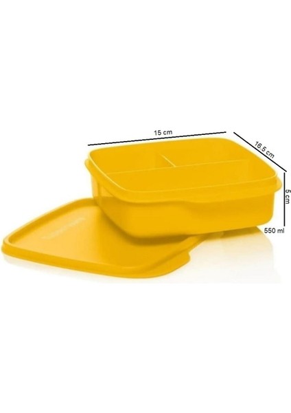 Bölmeli Beslenme Kutusu 550 Ml Sarı Kahvaltı Tabağı Hsgl