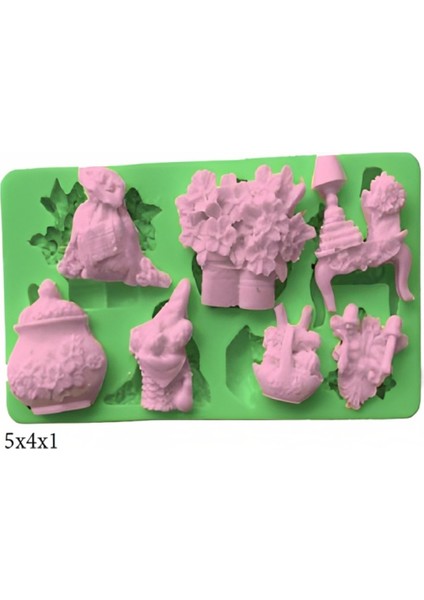 Eşya Figürleri Silikon Şeker Hamuru Dekor, Sabun, Saksı ve Mum Kalıbı