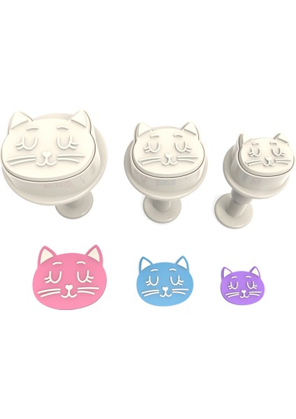 Kedi Basmalı (Enjektörlü) Kopat Kurabiye Kalıbı – 3'lü