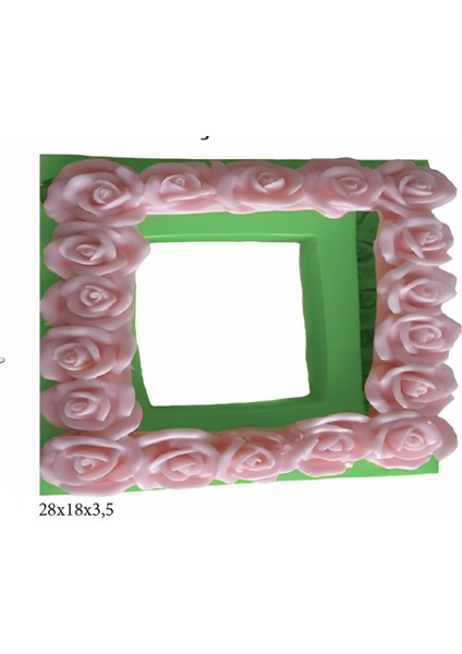 Çerçeve Modeli Silikon Şeker Hamuru Dekor, Sabun, Saksı ve Mum Kalıbı