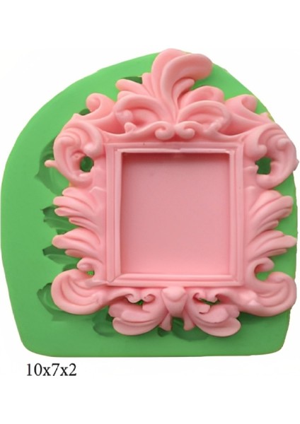 Çerçeve Modeli Silikon Şeker Hamuru Dekor, Sabun, Saksı ve Mum Kalıbı