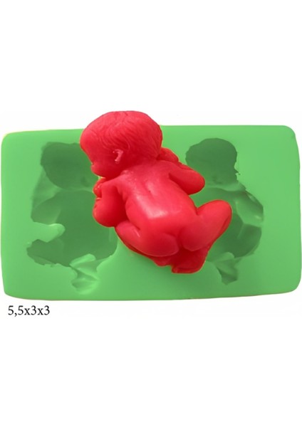 Bebek Modeli Silikon Şeker Hamuru Dekor, Sabun, Saksı ve Mum Kalıbı