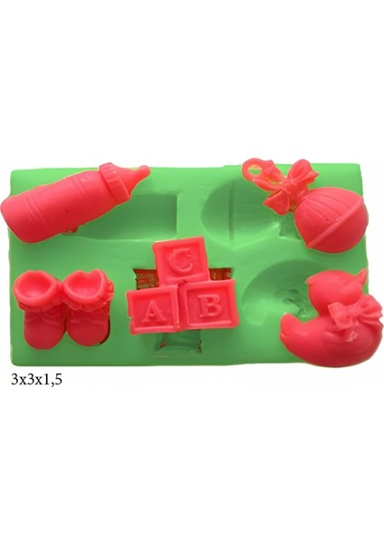 Bebek Modeli Silikon Şeker Hamuru Dekor, Sabun, Saksı ve Mum Kalıbı