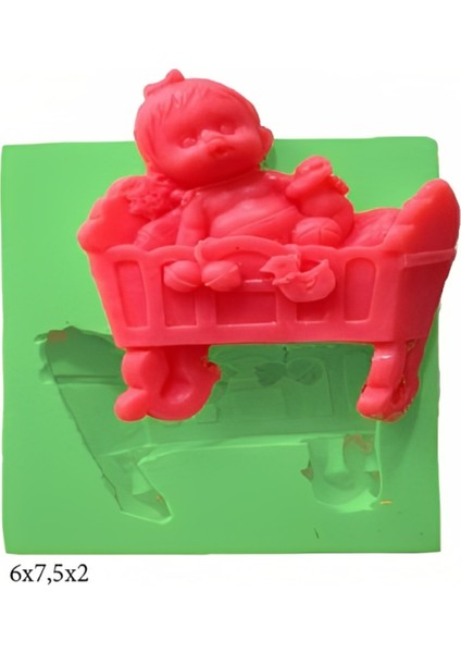 Bebek Modeli Silikon Şeker Hamuru Dekor, Sabun, Saksı ve Mum Kalıbı