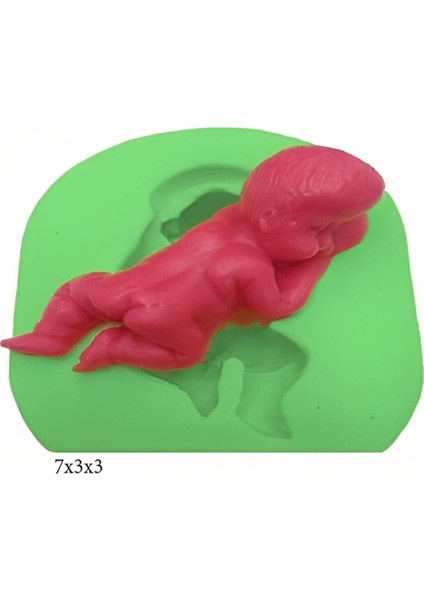Bebek Modeli Silikon Şeker Hamuru Dekor, Sabun, Saksı ve Mum Kalıbı