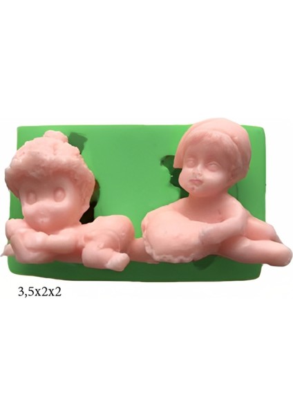 Bebek Modeli Silikon Şeker Hamuru Dekor, Sabun, Saksı ve Mum Kalıbı