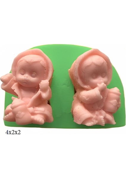 Bebek Modeli Silikon Şeker Hamuru Dekor, Sabun, Saksı ve Mum Kalıbı