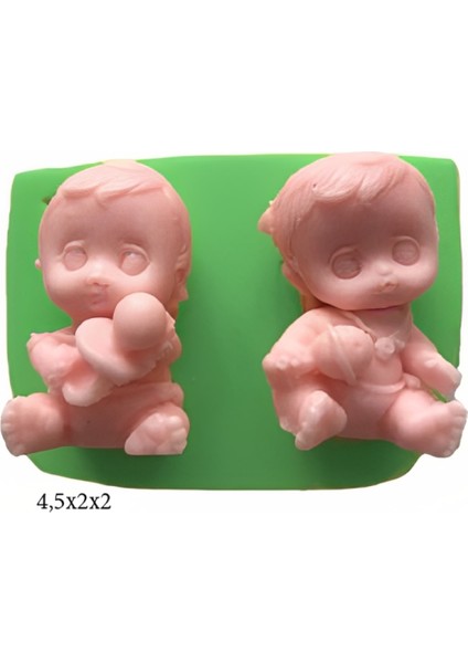 Bebek Modeli Silikon Şeker Hamuru Dekor, Sabun, Saksı ve Mum Kalıbı