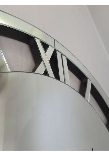 When Silver Model Gümüş Renk 60 Cm Dekoratif Aynalı Duvar Saati