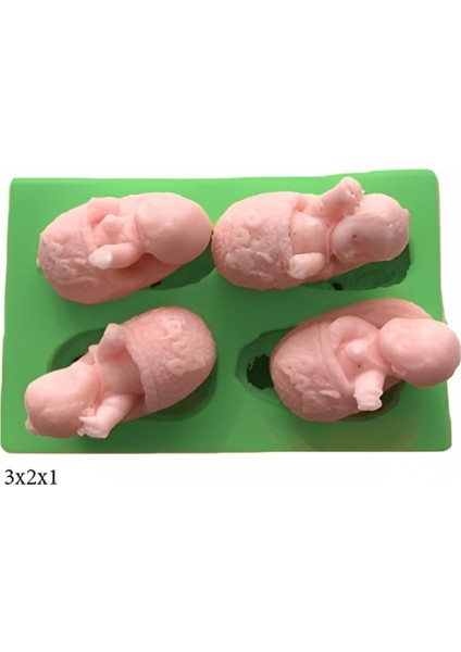 Bebek Modeli Silikon Şeker Hamuru Dekor, Sabun, Saksı ve Mum Kalıbı