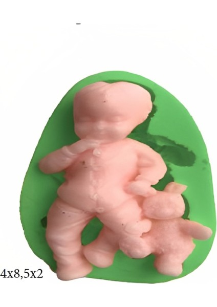 Bebek Modeli Silikon Şeker Hamuru Dekor, Sabun, Saksı ve Mum Kalıbı
