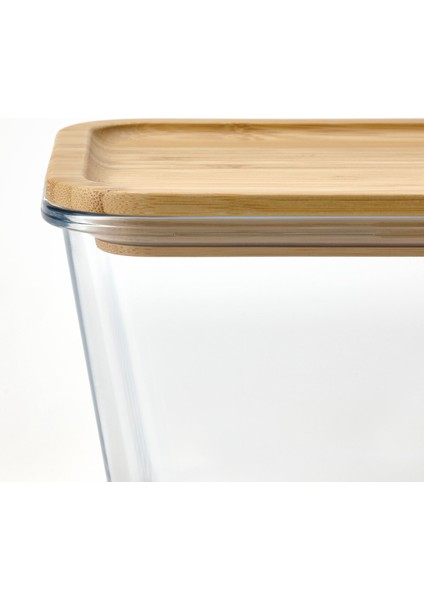 Kapaklı Cam Saklama Kabı, Cam-Bambu, 1,8 Lt, Ikea 365+ fırsatları