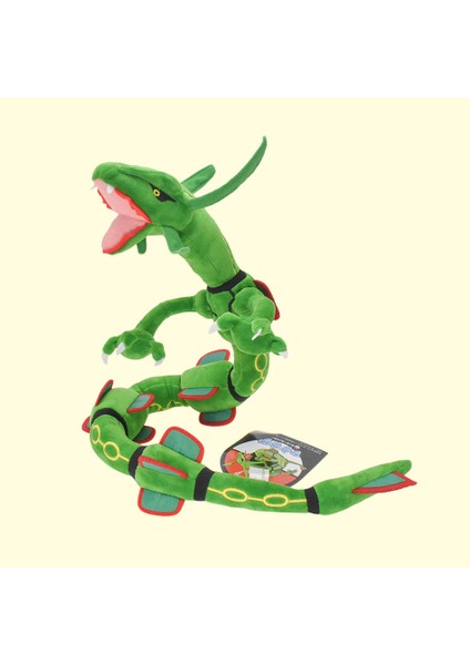 Pokemon Pokémon 80 cm Rayquaza Büyük Gökyüzü Ejderha Peluş Oyuncak Yeşil Iskelet Şekillendirilebilir Peluş Oyuncak ile Koltuk Çatlak (Yurt Dışından)