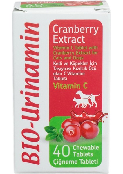 Bio Urinamin Kedi-Köpek Vitamin Tabl 40 Tablet