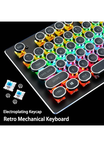 Retro Punk Eksen Mekanik 104 Tuş Oyun Klavyesi(Yurt Dışından) fiyatları