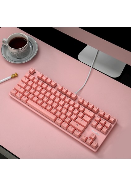 87 Tuş Arka Aydınlatmalı Ergonomik USB Kablolu Oyun Bilgisayar Klavye(Yurt Dışından) fiyatları