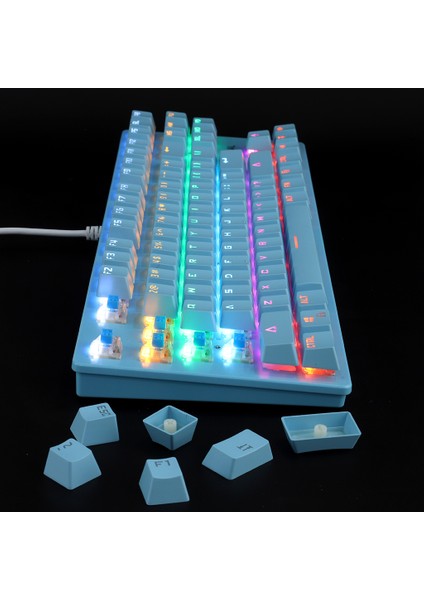 87 Tuş Arka Aydınlatmalı Ergonomik USB Kablolu Oyun Bilgisayar Klavye(Yurt Dışından) modelleri