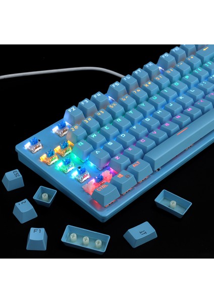 87 Tuş Arka Aydınlatmalı Ergonomik USB Kablolu Oyun Bilgisayar Klavye(Yurt Dışından) fırsatları