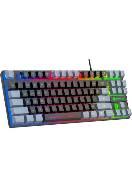 Rgb Arkadan Aydınlatmalı 87 Tuş Kablolu Mekanik Oyun Klavyesi(Yurt Dışından)