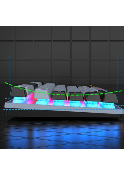 Rgb Arkadan Aydınlatmalı 87 Tuş Kablolu Mekanik Oyun Klavyesi(Yurt Dışından)