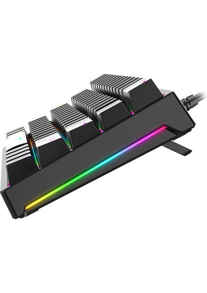 61 Tuş Rgb Arkadan Aydınlatmalı USB Kablolu Metal Aydınlık Klavye(Yurt Dışından)