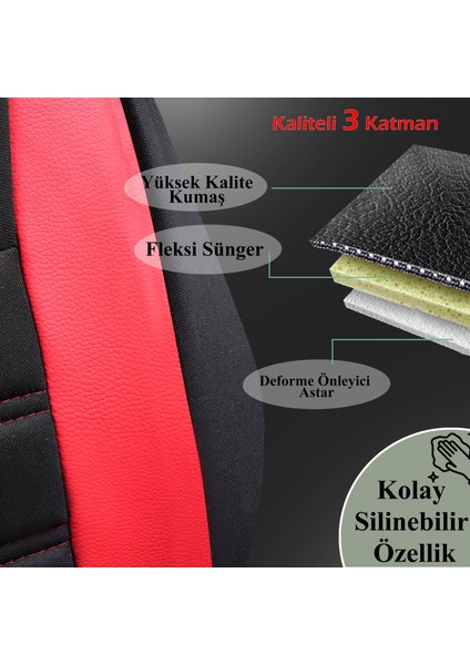 Citroen C1 Maxy Ks Serisi Oto Koltuk Kılıfı Tam Set