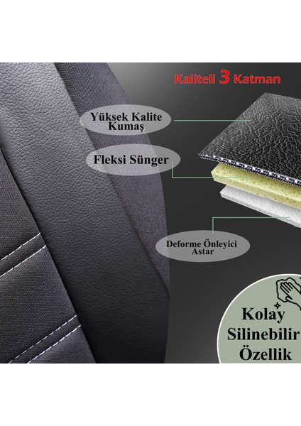 Citroen C1 Maxy Sb Serisi Oto Koltuk Kılıfı Tam Set