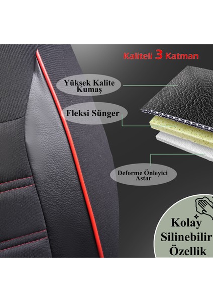 Fiat Linea Smart K Serisi Oto Koltuk Kılıfı Tam Set