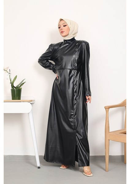 Dide Deri Elbise 441 - Siyah modelleri