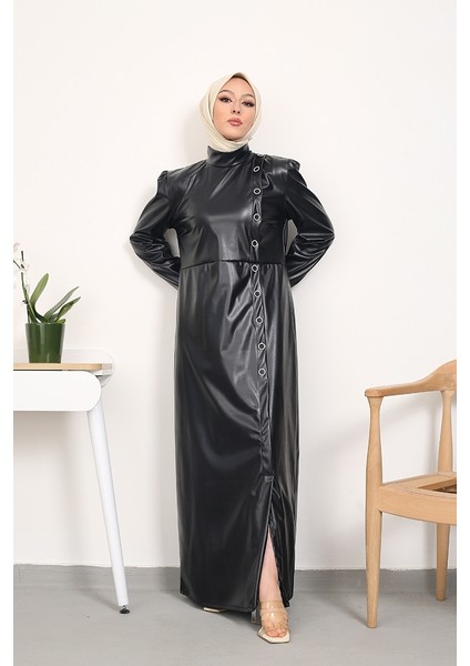 Dide Deri Elbise 441 - Siyah indirimleri