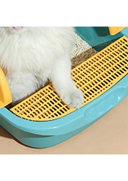 2x Pet Kedi Kramit Kutusu Anti Sıçramalı Tavan Dayanıklı Kolay Temizleme Seyahat Tuvalet Sarı Renk Turuncu (Yurt Dışından)