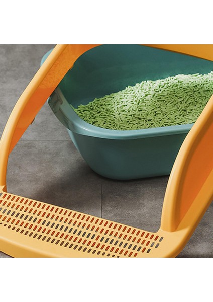 2x Pet Kedi Çöp Kutusu Anti Sıçuran Tavan Dayanıklı Kolay Temizleme Seyahat Tuvalet Yeşil Turuncu (Yurt Dışından) fırsatları