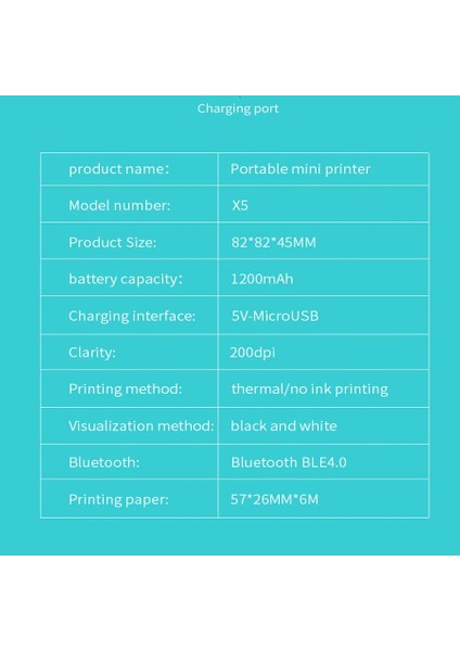 Taşınabilir Mini Yazıcı Etiketi Fotoğraf Bluetooth Termal Yazıcı  (Yurt Dışından)