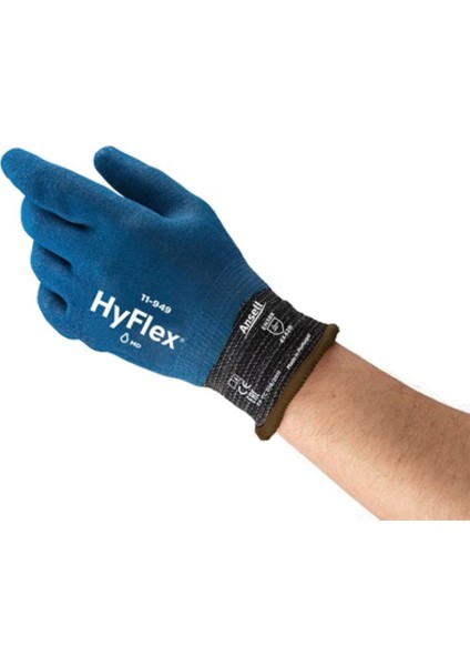 Dupont Ansell Hyflex 11-949 Tam Kaplı Kesilme,yağ,gres Direncli İş Eldiveni