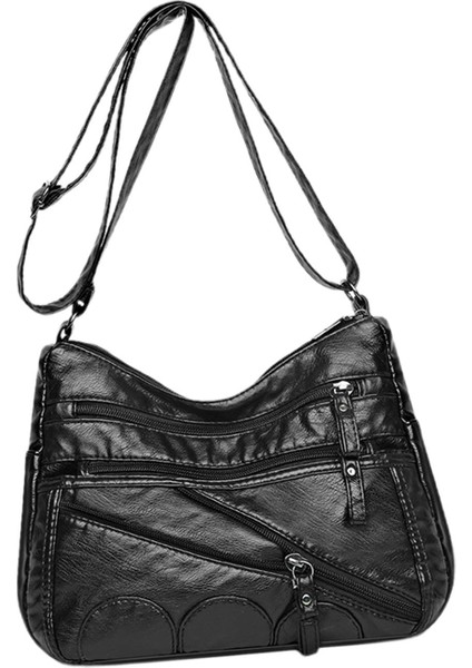 Büyük Kapasiteli Omuz Çantası Çok Cepli Siyah (Yurt Dışından) indirimleri