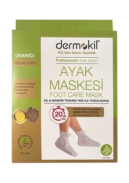 Kil ve Kenevir Yağlı Peeling Etkili Ayak Maskesi 35 ml