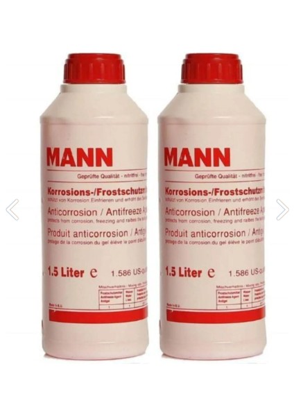 Mannkırmızı Organik 1.5 Lt Antifriz(2 Adet) -37 Derece