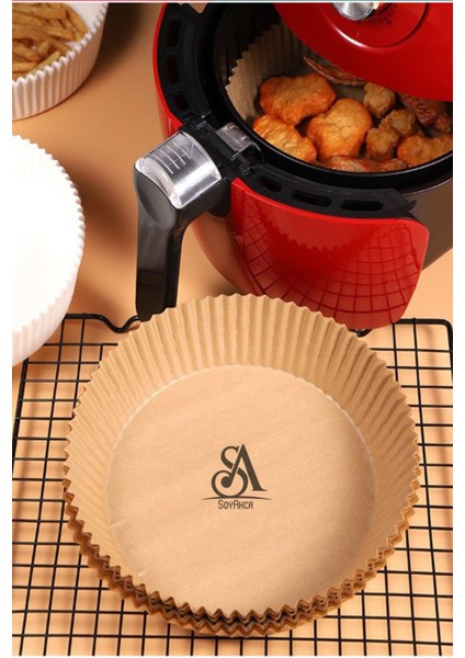 Airfryer (Hava Fritözü) Fritöz Pişirme Kağıdı - 50 Adet 16cm - 50adet Soyakca-Pişirme Kağıd