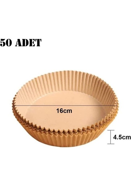 Airfryer (Hava Fritözü) Fritöz Pişirme Kağıdı - 50 Adet 16cm - 50adet Soyakca-Pişirme Kağıd