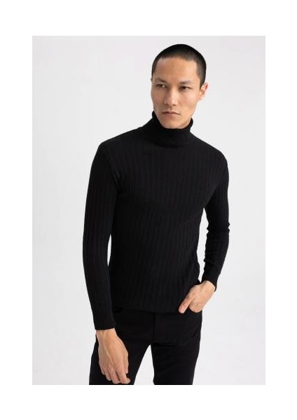 Regular Fit Boğazlı Triko Kazak Z9566AZ22AU