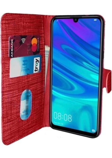 Samsung Galaxy A51 Standlı Hasır Spor Cüzdan Kılıf Kırmızı