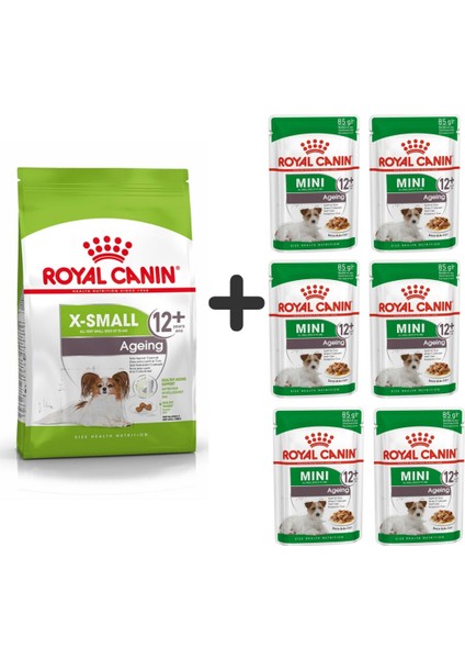 Xsmall Ageing +12 Köpek Maması 1,5 kg + 6 Adet Yaş Mama
