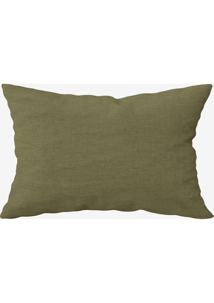 Washed Linen Keten Yastık Kılıfı 2'li Haki 50x70