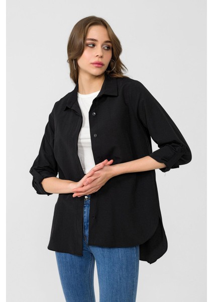 Kadın Arkası Uzun Klasik Poplin Gömlek fiyatları