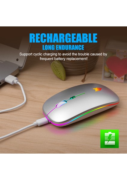 Şarj Edilebilir Arka Işıklı USB Sessiz Kablosuz Fare(Yurt Dışından) fırsatları