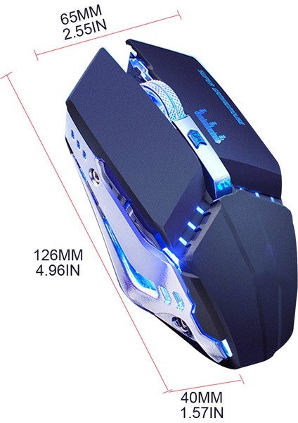 2.4ghz USB Kablosuz Şarj Edilebilir 3 Dişli Dpı Ayarlanabilir Sessiz Optik Mekanik Oyun Fare(Yurt Dışından)