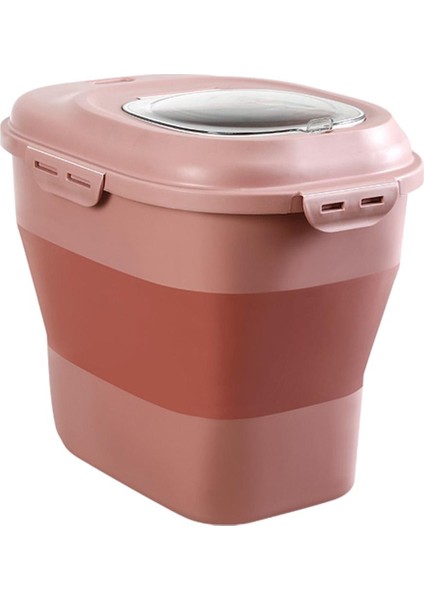 Katlanabilir Pirinç Saklama Konteyneri Depolama Kutusu Kapalı Kutular 25KG Aç, 7.5kg Kat - Pembe (Yurt Dışından)